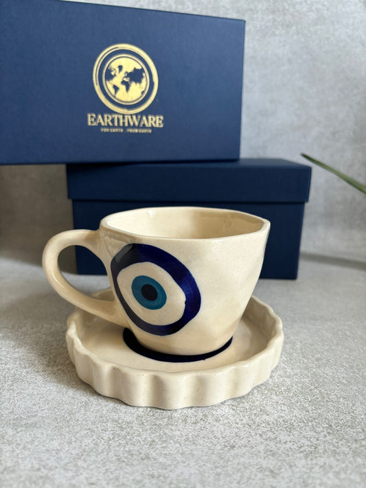 Evil Eye Single Cup & Saucer Set