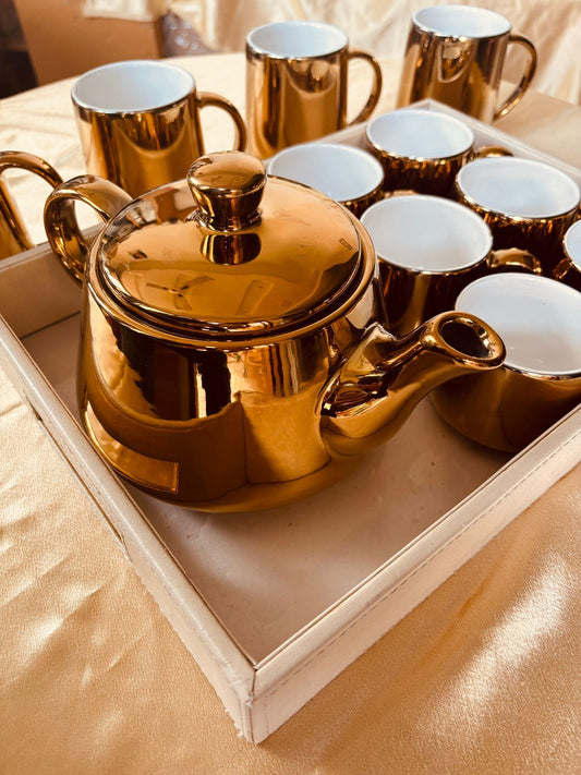 Golden Glazed Tea Kettle Set