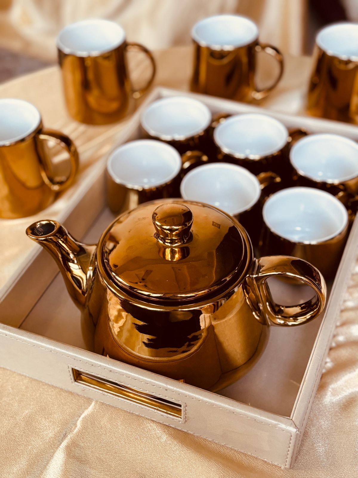 Golden Glazed Tea Kettle Set